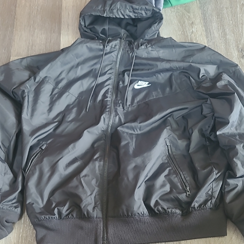 Nike Black Windbreaker Jacket with Hood